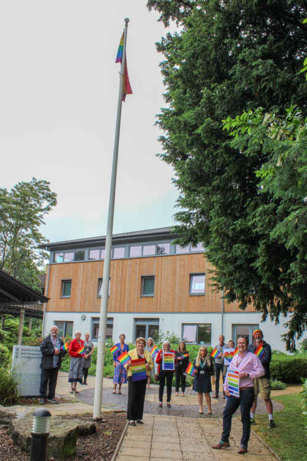 The raising of the rainbow flag The raising of the rainbow flag