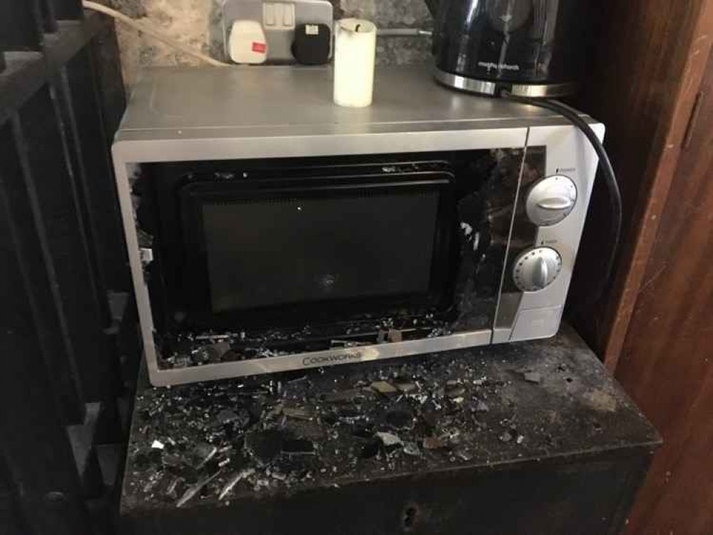 They also smashed the microwave