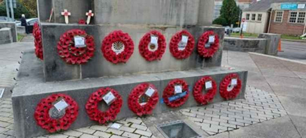 Wreaths have been laid on every side of the Cenotaph