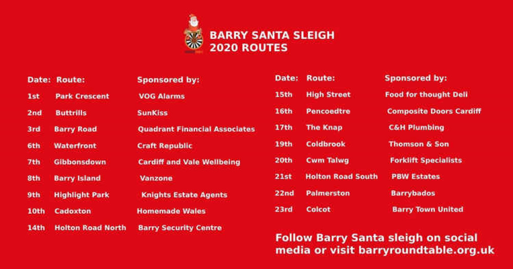 The dates for Barry Santa Sleigh this year