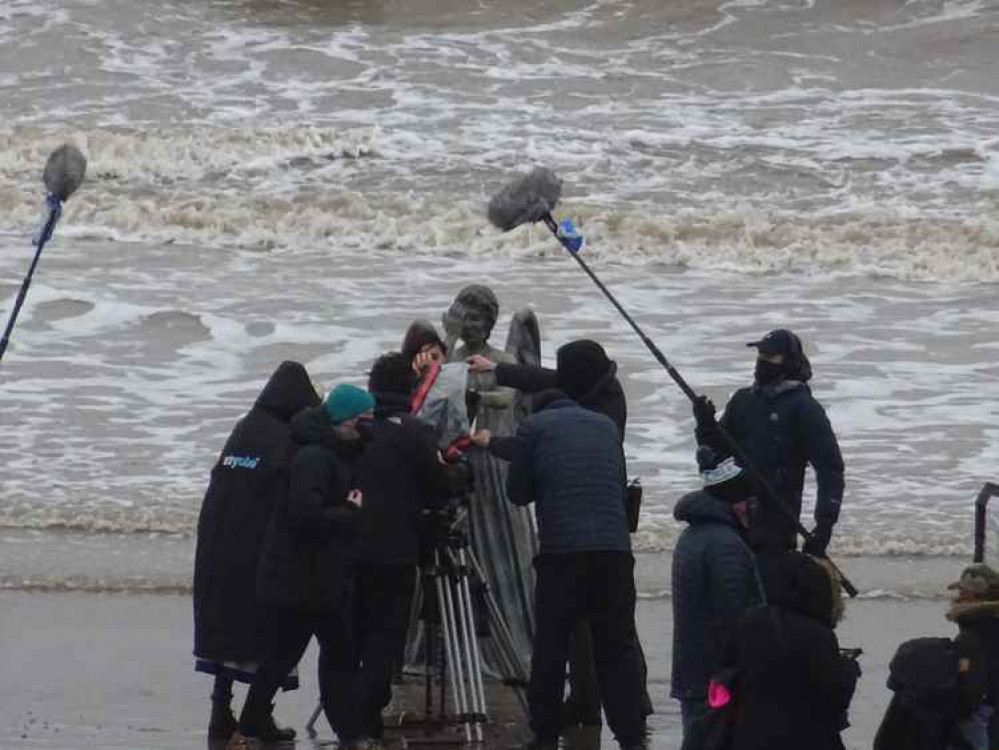 Don't blink! A weeping angel spotted at Cold Knap Beach today (photo by Oliver Williams)