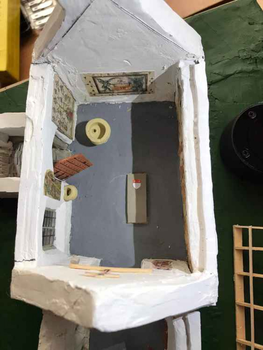 Inside the model as it was being made