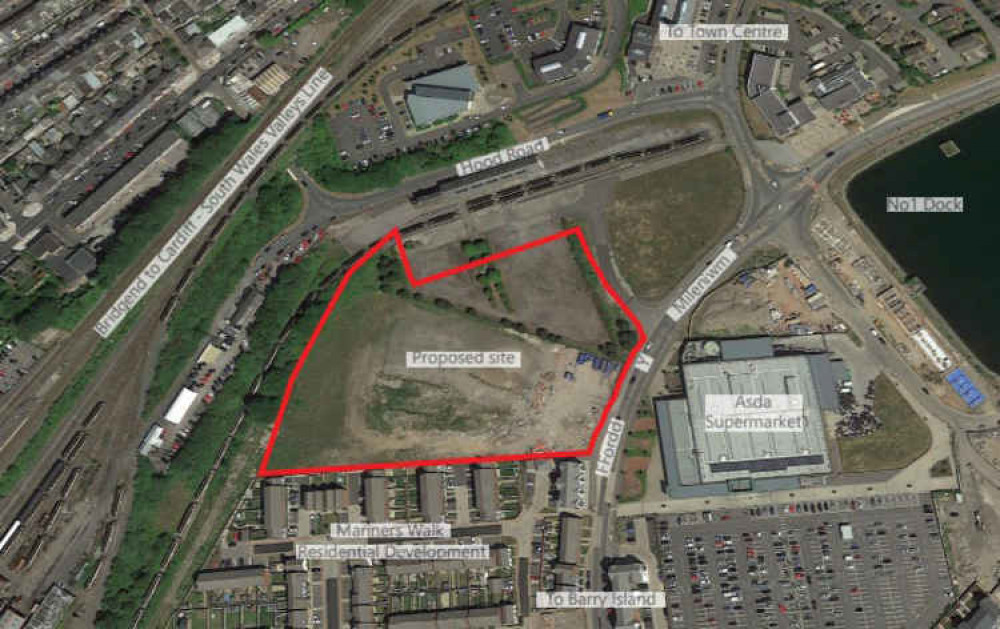 A map showing where the new Ysgol Sant Baruc will be built A map showing where the new Ysgol Sant Baruc will be built