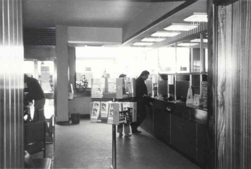 Inside the branch in 1974.