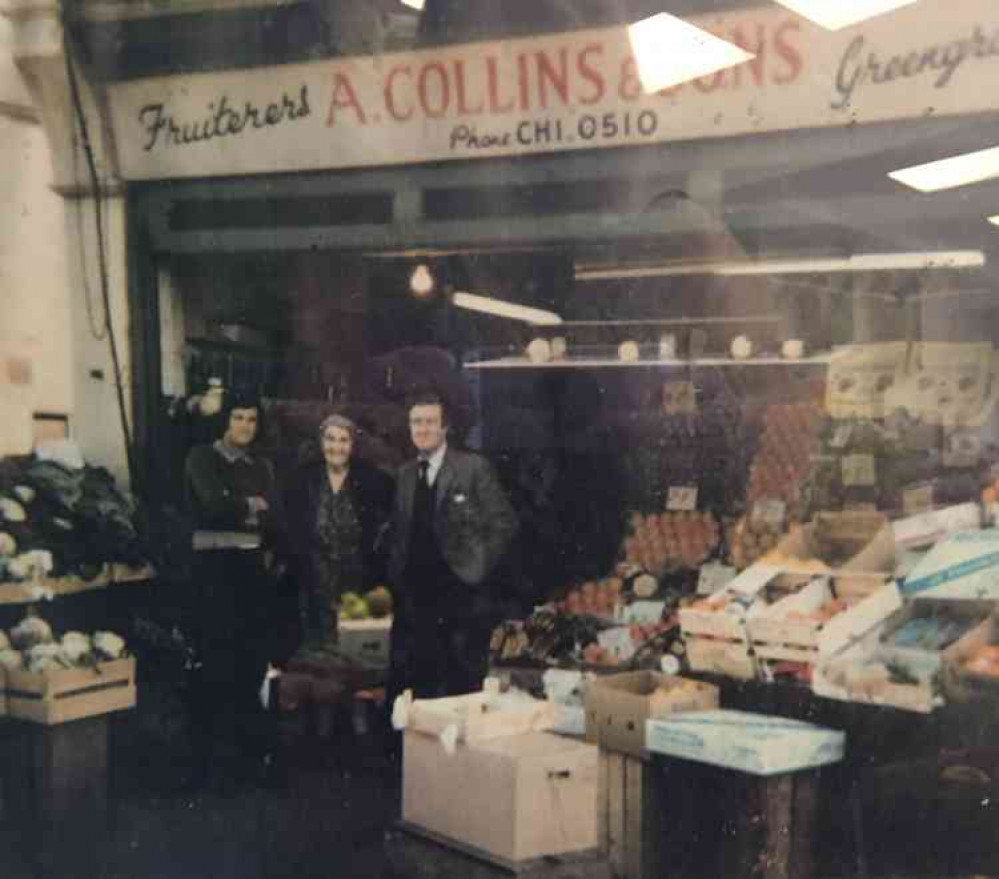 Phillip with his grandmother and brother outside the Chiswick shop in 1972.