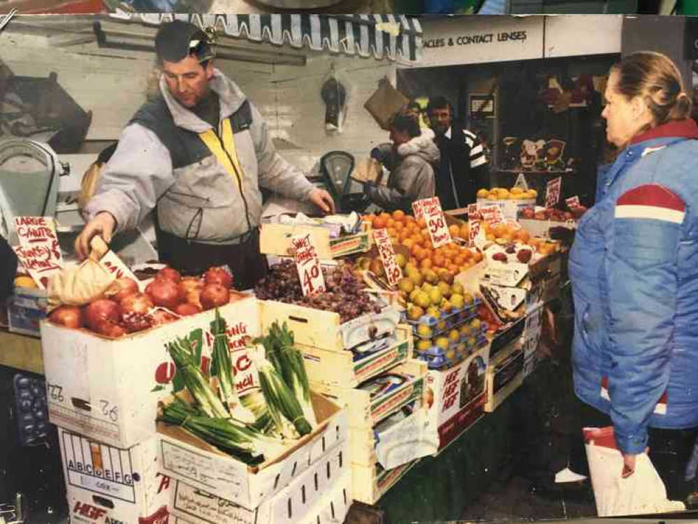 Phillip on the stall in Chiswick High Street in 1980.