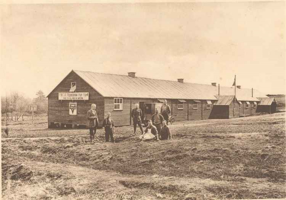 One of the dozens of wooden buildings that sprang up across the common.