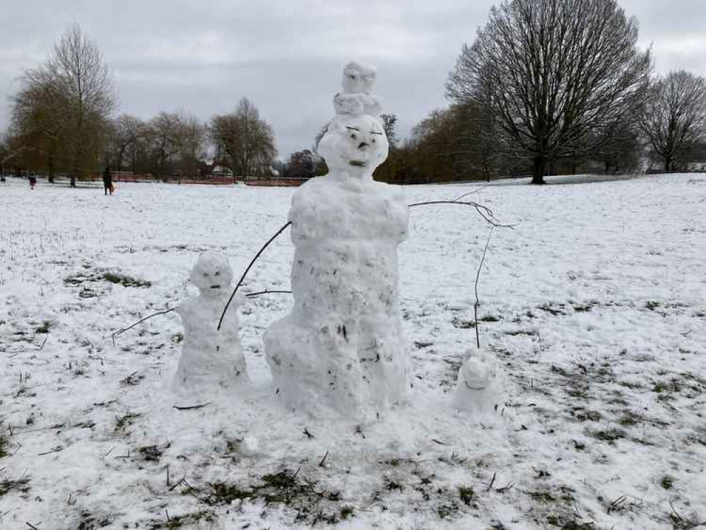 Some amazing snow sculptures appeared as people showed off their creative talents.