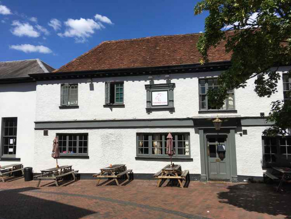 The Red Lion shortly after the fire that caused it to be shut in July.