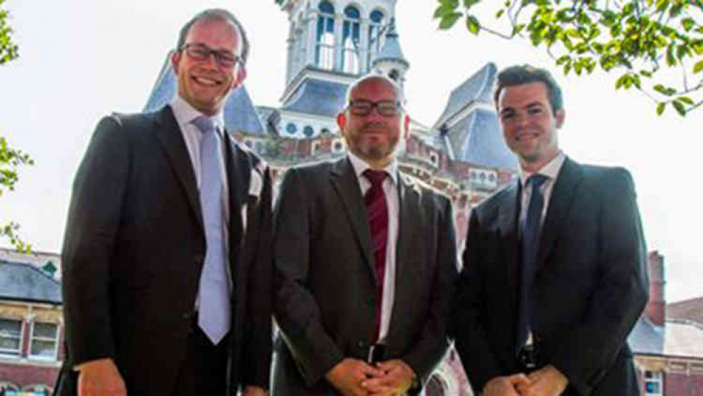 Former SKDC Chief Executive Aidan Rave and former Council Leader Matthew Lee pictured with the then Deputy Leader Kelham Cooke. Photo: SKDC