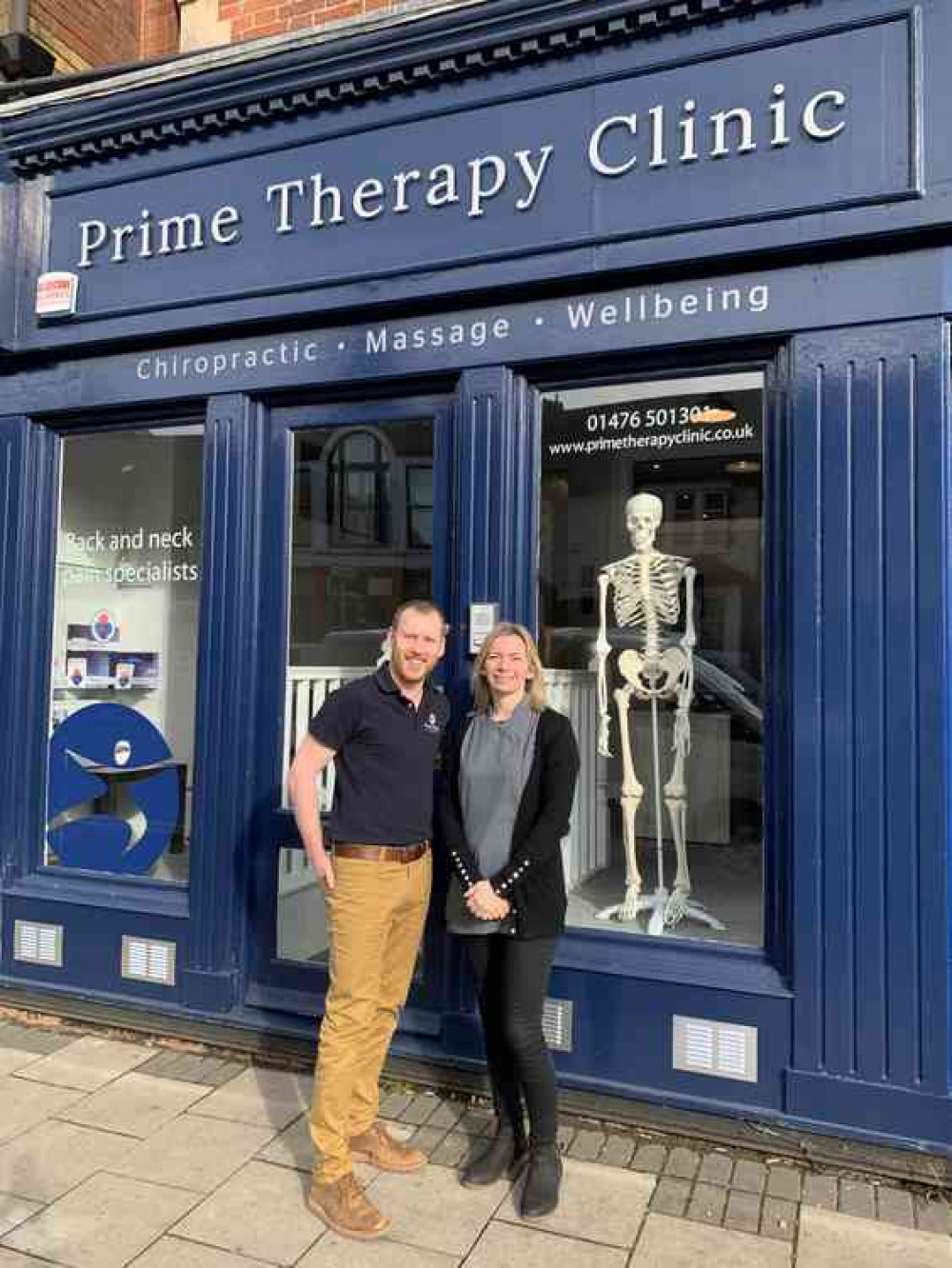 Mark Jessop and Katie Wright outside Prime Therapy Clinic