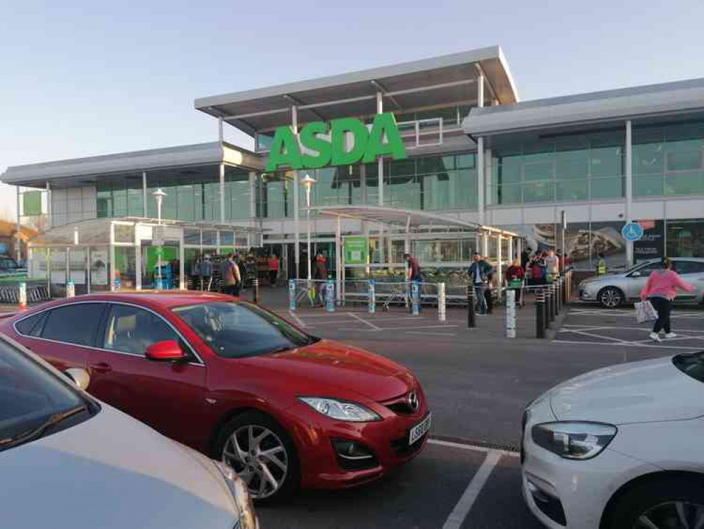 Asda customers stay in line