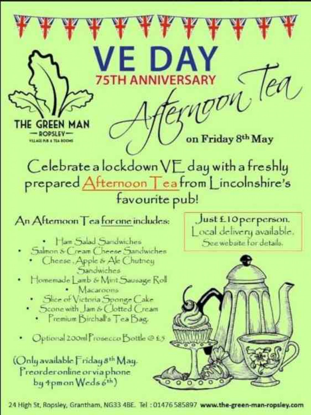 The afternoon tea menu