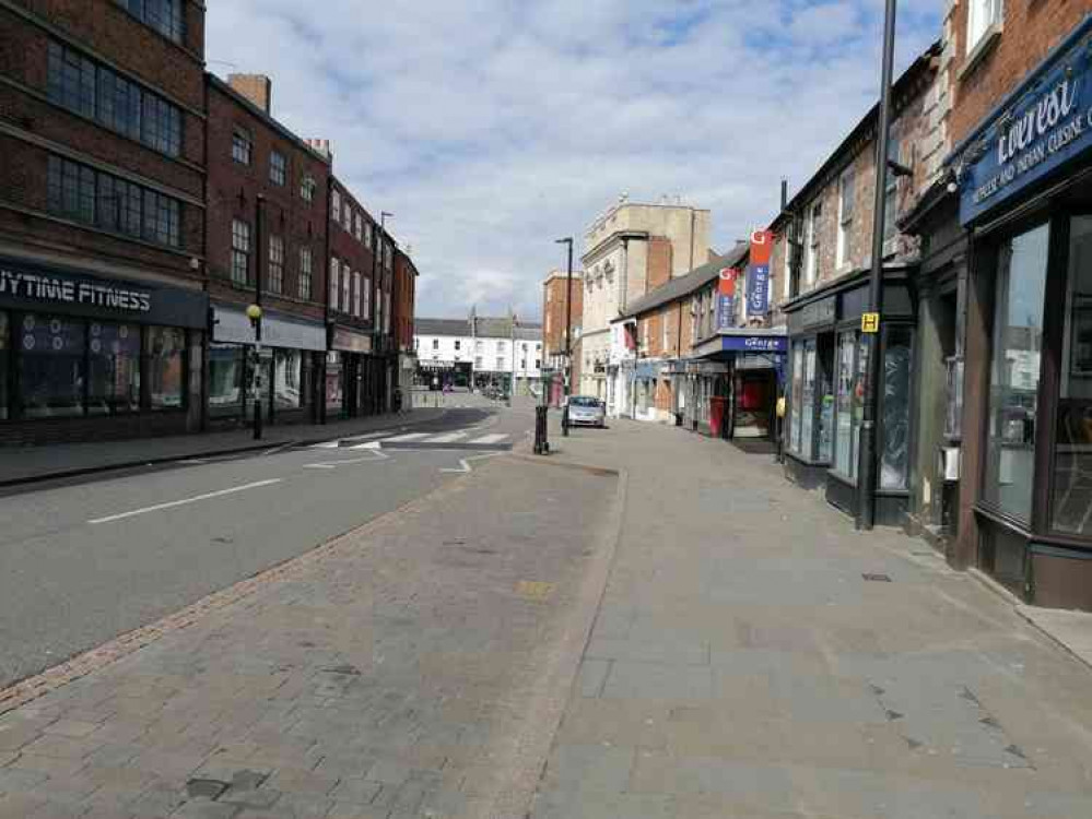 Grantham town centre at the height of lockdown