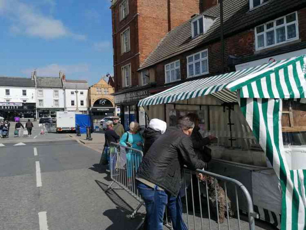 Grantham market at the height of the lockdown