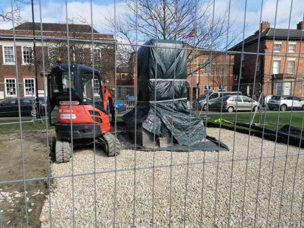 The plinth under construction recently