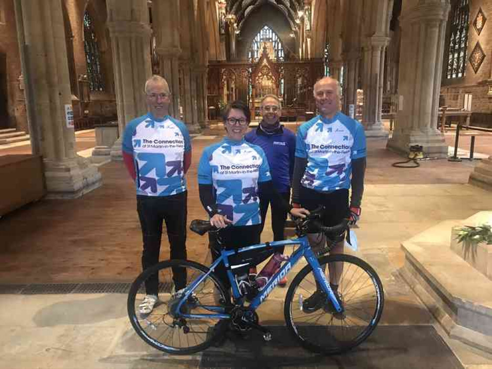 Wet and bedraggled cyclists seek shelter in St Wulfram's