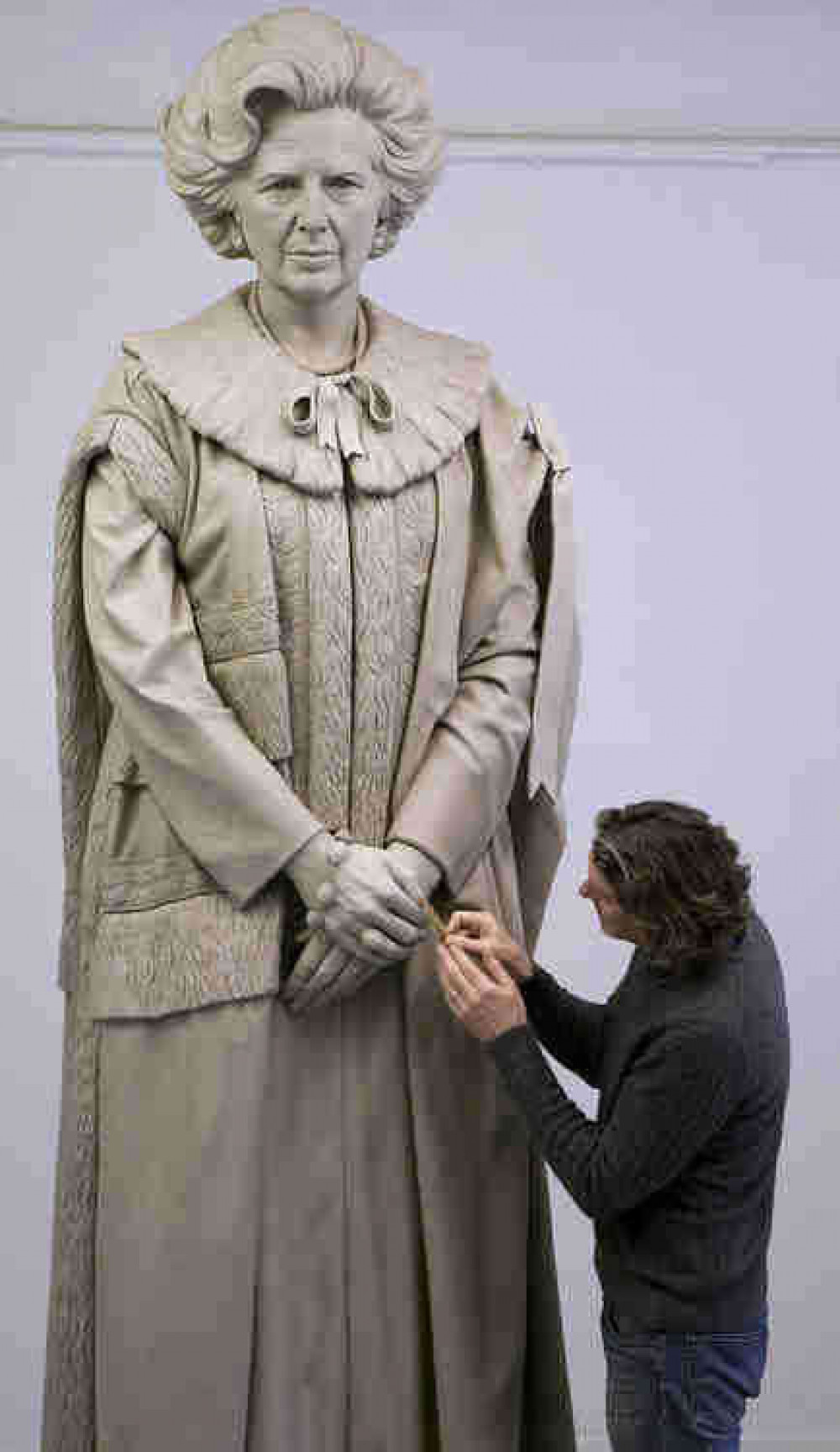 The statue of Margaret Thatcher that will be erected on St Peter's Hill eventually.