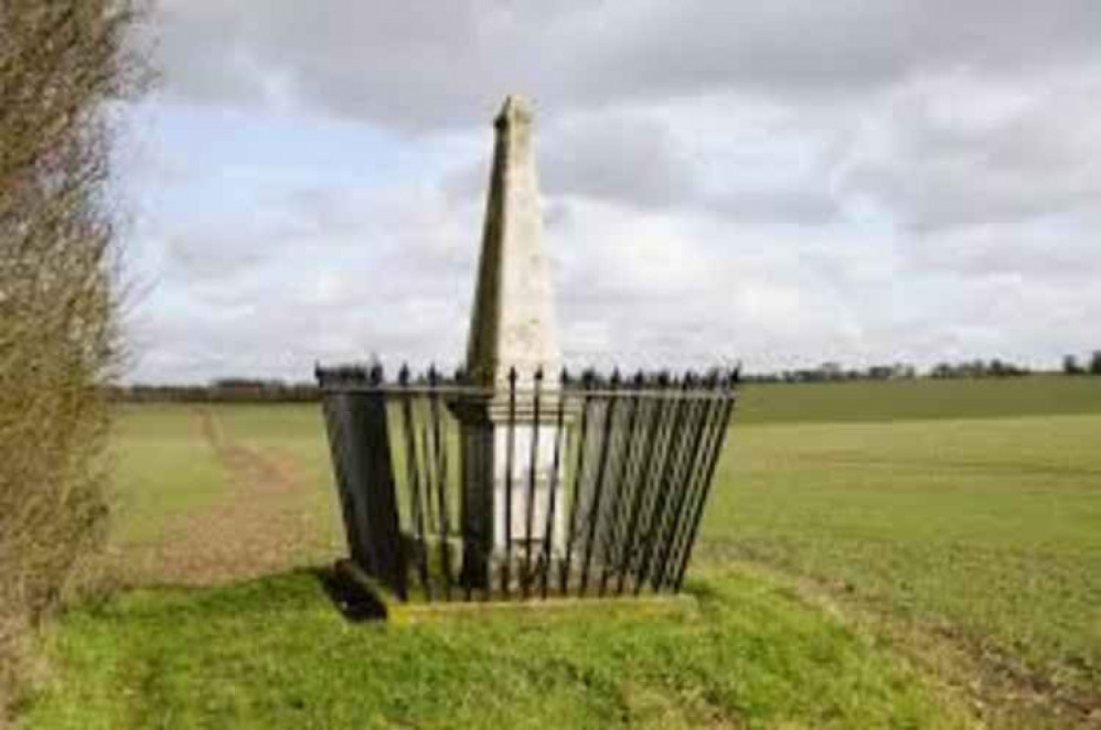 Memorial to Rowland Taylor, whose ghost is now a spirited columnist for Hadleigh Nub News