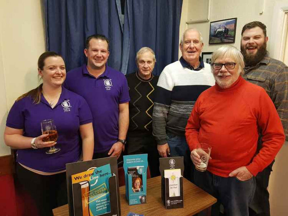 Rob Hamnett-Day (second from left) with other Grantham CAMRA members in 2019