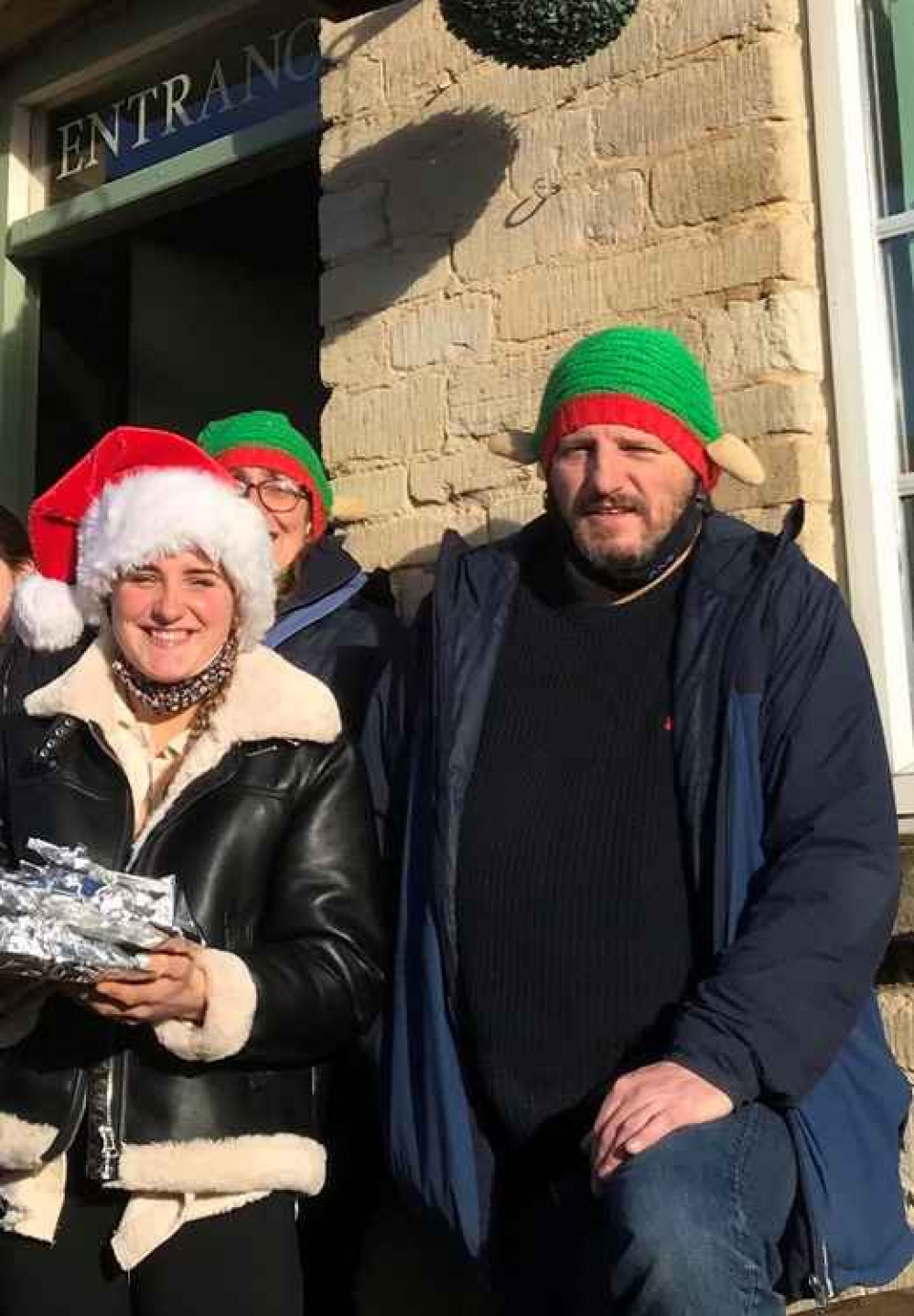 Adrian, Ruby and Sally Johnson help deliver Christmas meals