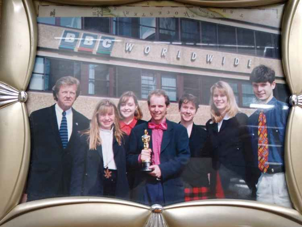 Ian, far right, with the Oscar winning Wallace & Gromit team