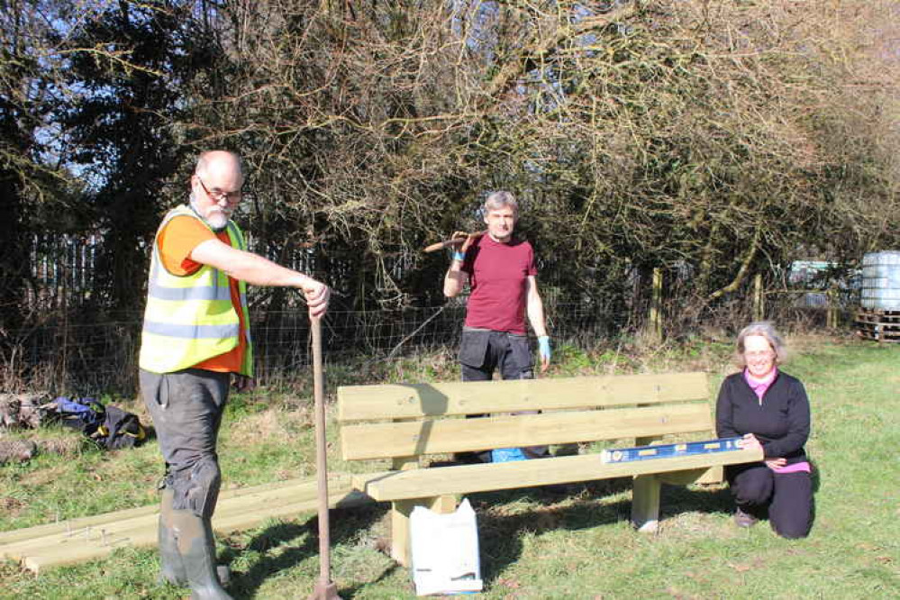 Volunteers Peter Smith, Ian Simmons and secretary Elizabeth Bowskill