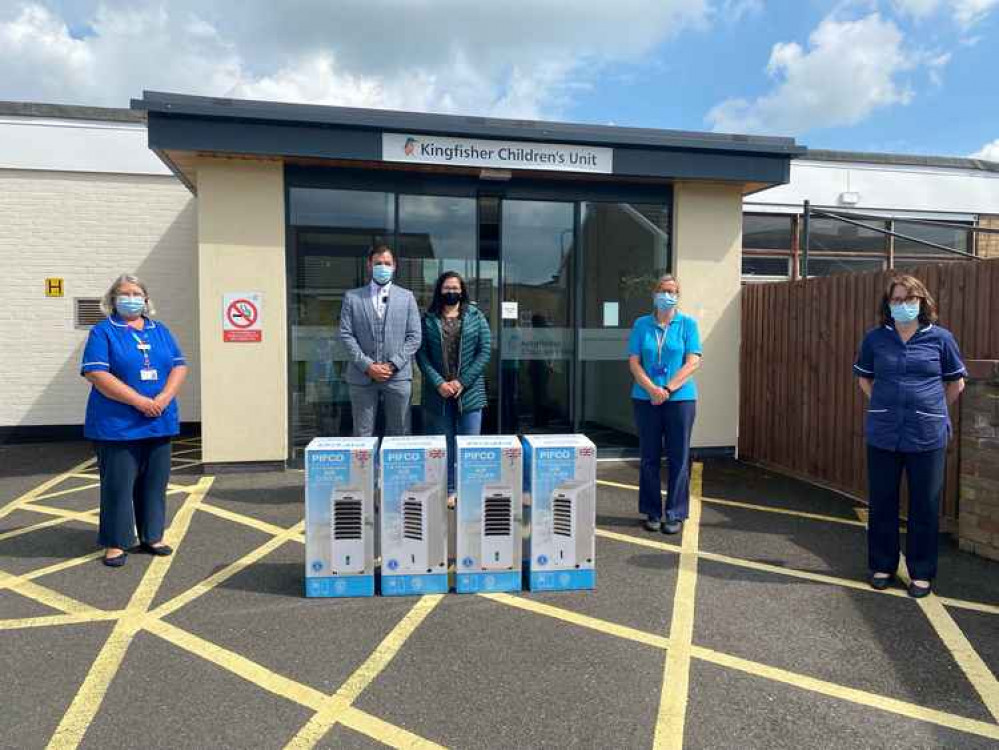 From L-R: Community children's nurse Sara Clayton, Alex Clark, Amanda Myers, palliative care support worker Angela Paulger and children's palliative care nurse specialist and team leader Joanna Woolley.