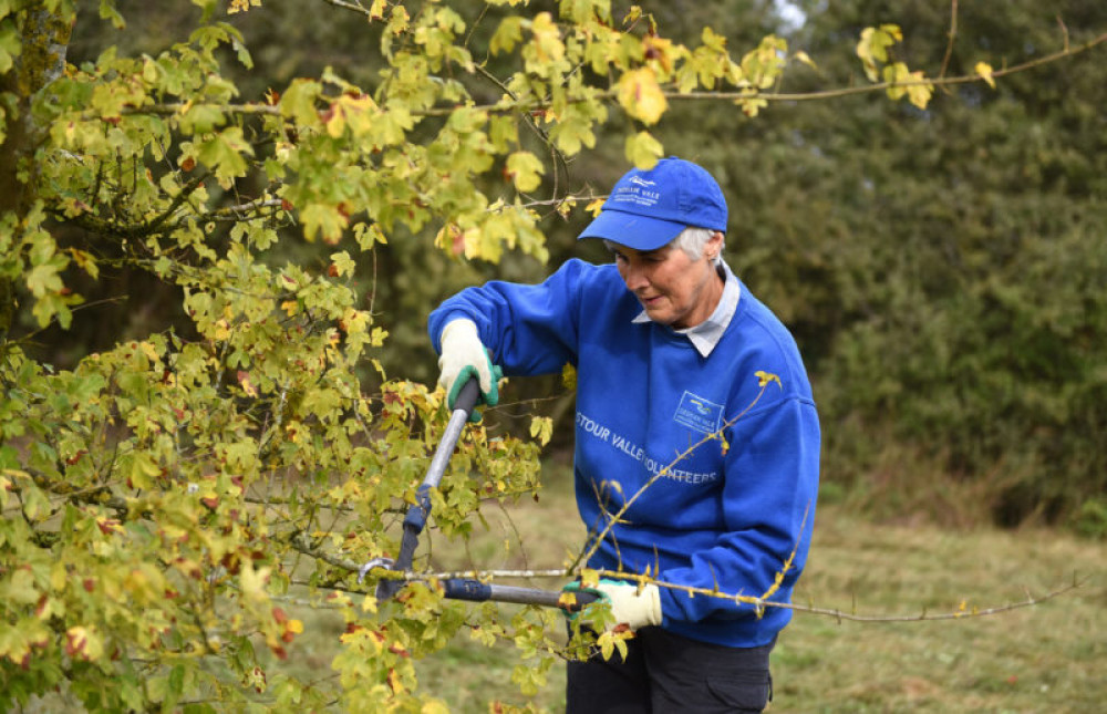 Volunteer working in AONB (Picture credit: Gill Moon)