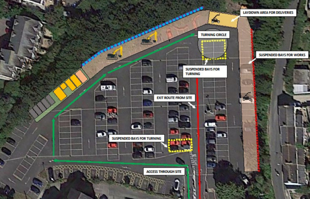 The layout of the Quarry car park work - shared by Cornwall Council. 