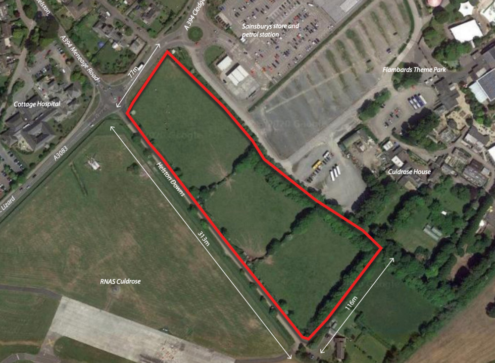 There is an application to build a retail park at Hospital Cross. Credit: Pegasus Group/Cornwall Council.