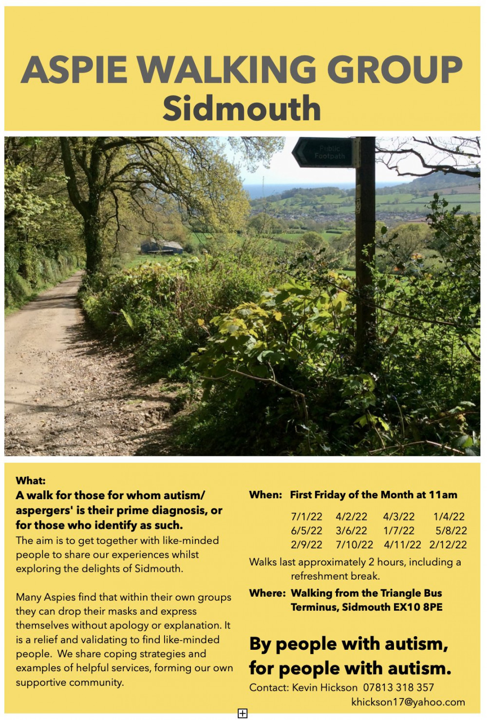 Aspie Walking Group flyer Aspie Walking Group flyer