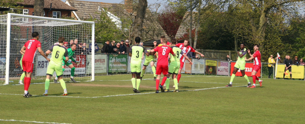 Felixstowe's Sam Nunn scored from Andre Hasanally corner (Picture credit: Nub News)