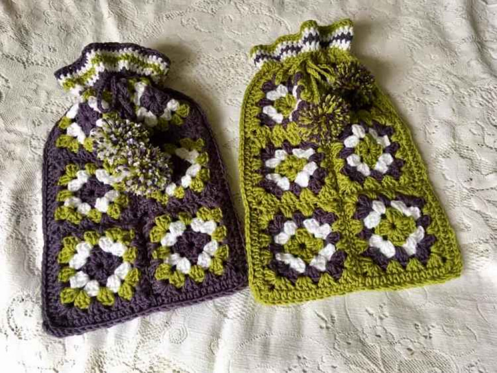 Handknitted with Love's hot water bottle covers Handknitted with Love's hot water bottle covers