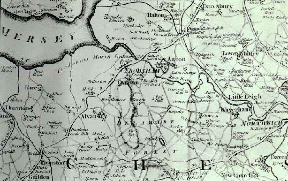 An old map of Frodsham. Image courtesy of Frodsham and District History Society archive.