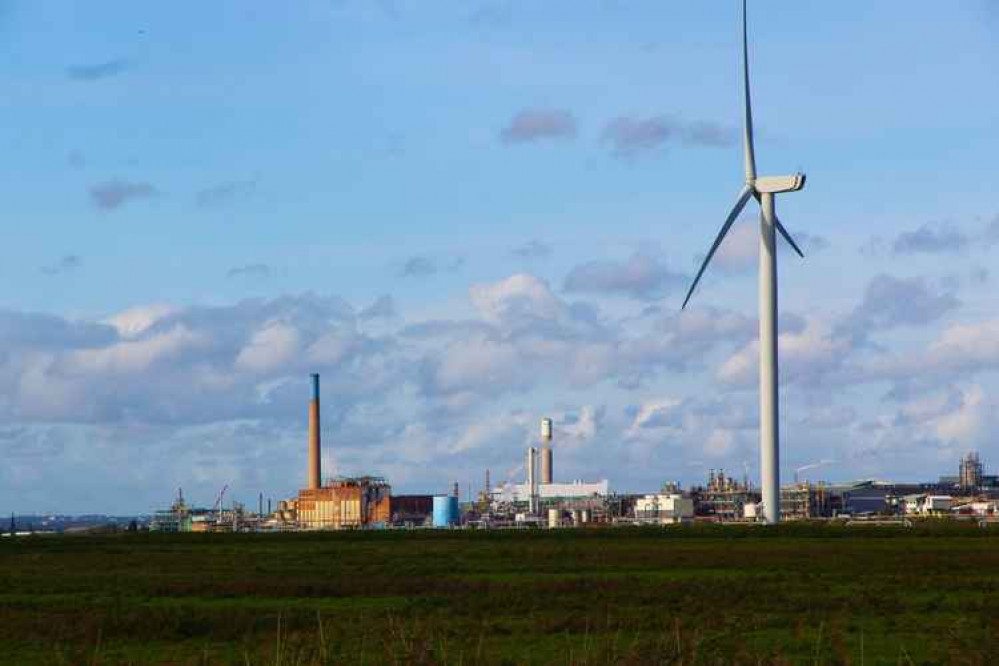 The wind turbines