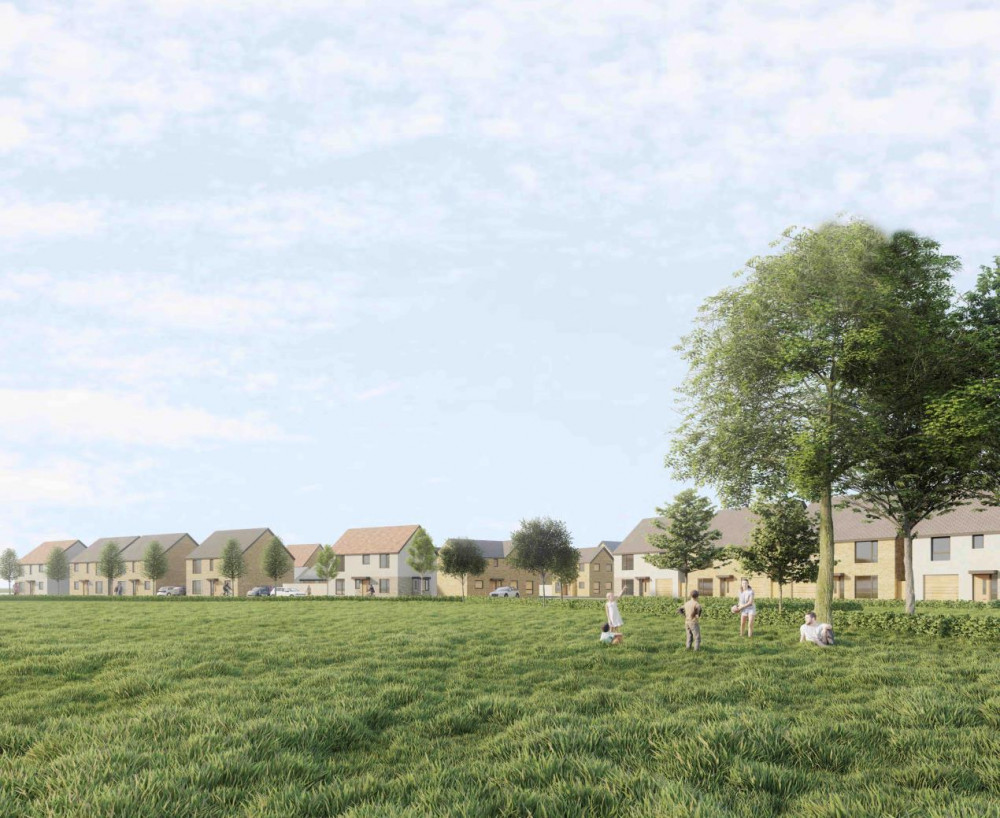 CGI of Curo's Keyford Meadows development at Sandys Hill Lane in Frome