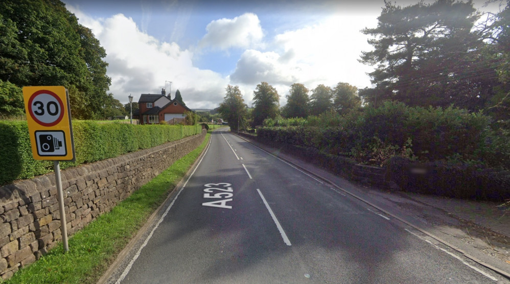 The collision took place on the A523 in Rushton Spencer.