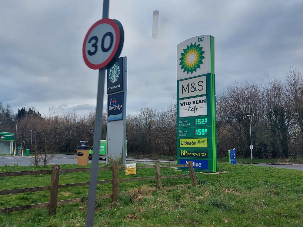 The BP petrol station at Beckington March 5 