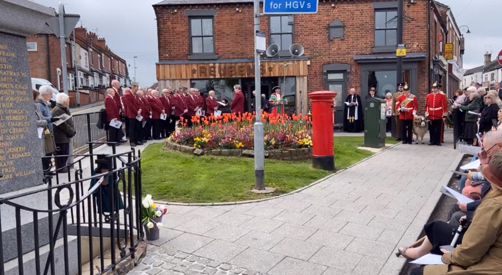 The 100th anniversary of the unveiling of Biddulph's war memorial, Albert, was commemorated at a special ceremony. Credit: Biddulph Town Council.