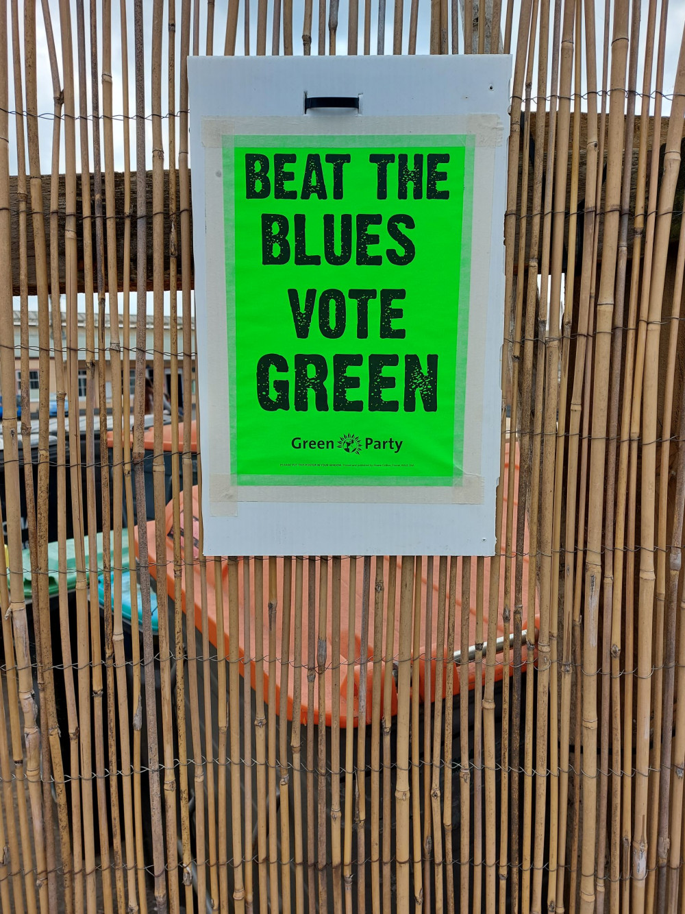 A polling poster at Frome station 