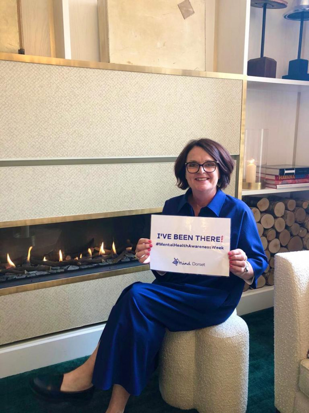 Attached is an accompanying image of Dorset Mind CEO, Linda O'Sullivan showing her support and recognition of loneliness with the official '#I've Been There' as set by Mental Health Foundation.