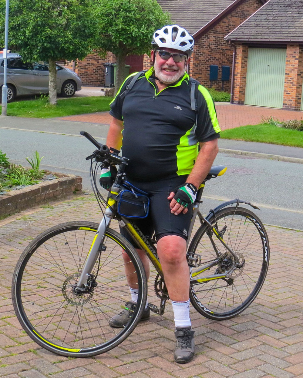 Congleton Rotary President, Stew Price put on his lycra and led from the front!