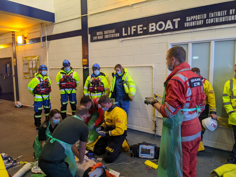 The exercise was held on May 5 by Penarth Pier and in the RNLI Penarth Lifeboat Station. (Image credit: RNLI Penarth)