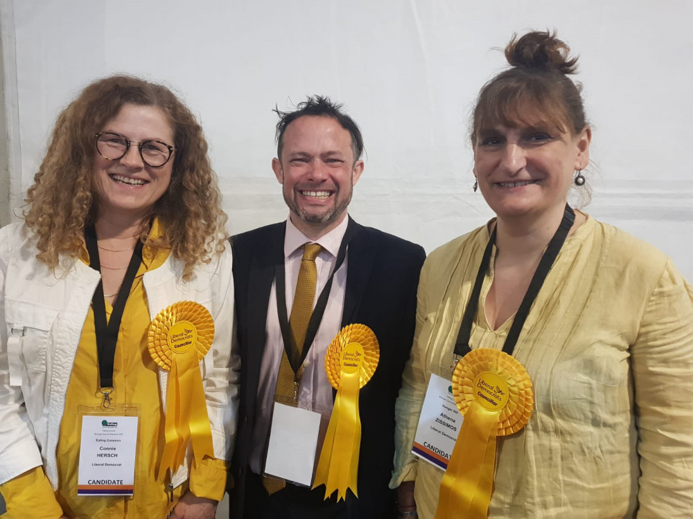 New Opposition Group Leader, Councillor Gary Malcolm with new Councillors Connie Hersch and Athena Zissimos