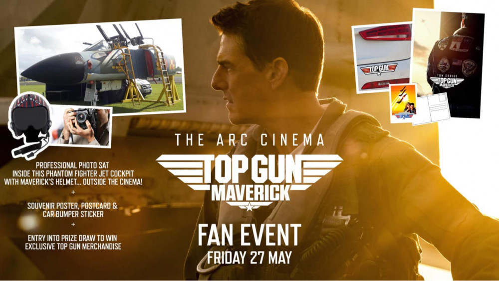 The Arc Cinema in Hucknall is celebrating the release of Top Gun Maverick at the end of this month with a special fan event on Friday 27 May. Image courtesy of Arc Cinema, Hucknall.