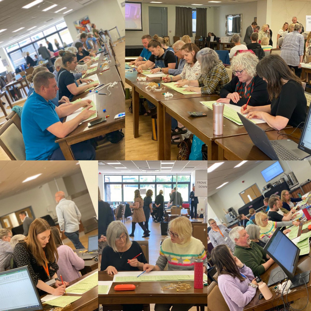 The City, Town and Parish Council election count Photo: Mendip District Council The City, Town and Parish Council election count Photo: Mendip District Council
