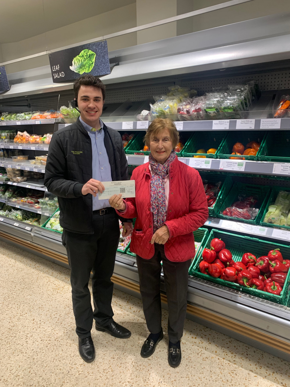 KCT's Margaret Marshall collects Waitrose cheque