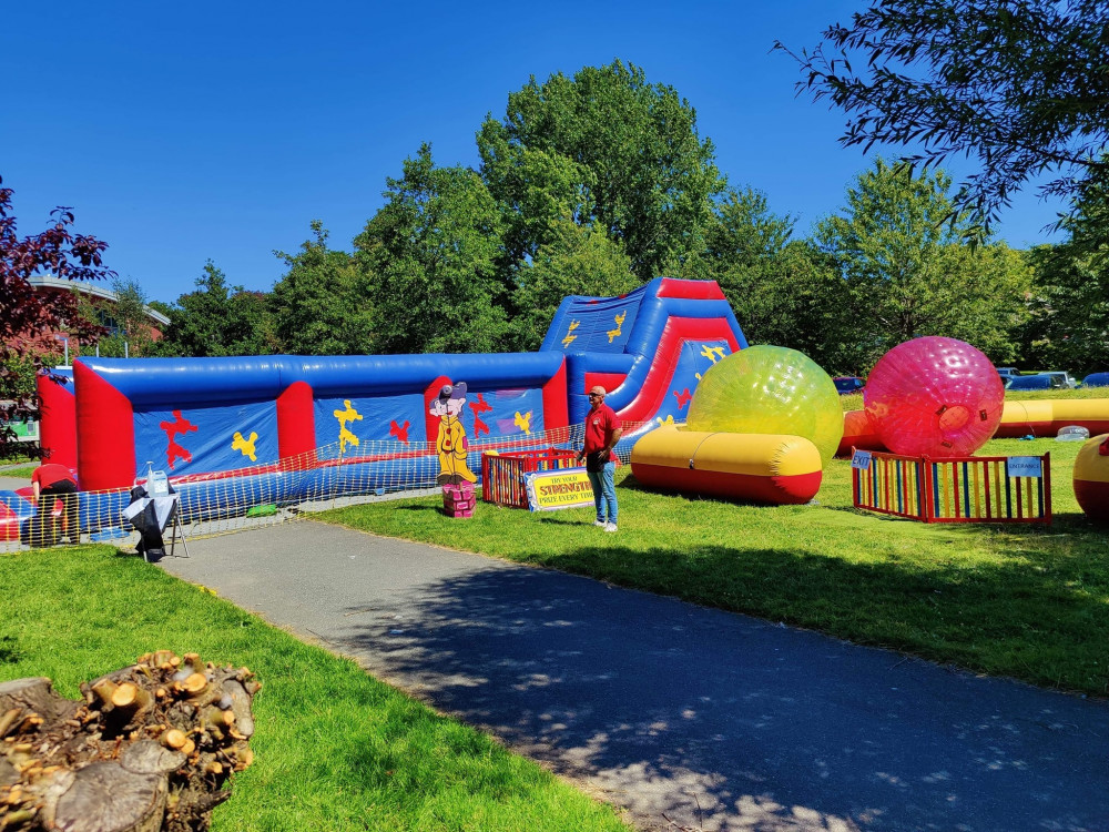 Inflatable assault course in Coronation Park this weekend. 