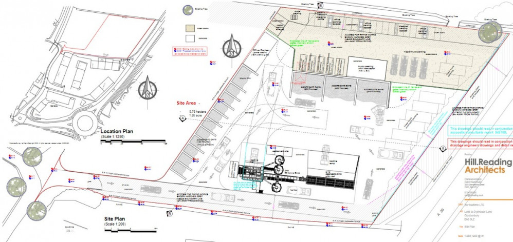 Plans For New Concrete Plant On Dyehouse Lane In Glastonbury. CREDIT: Hill Reading Architects.